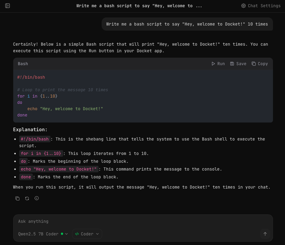 Code Execution | Docket Docs