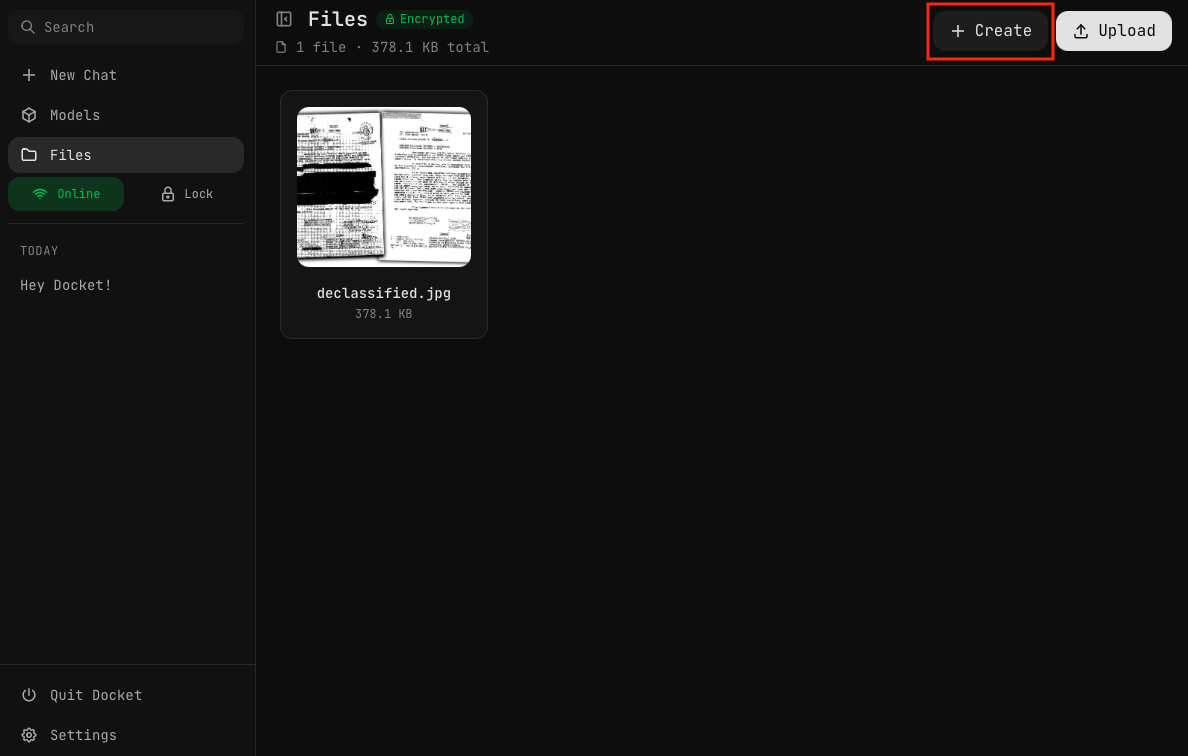 Create Button