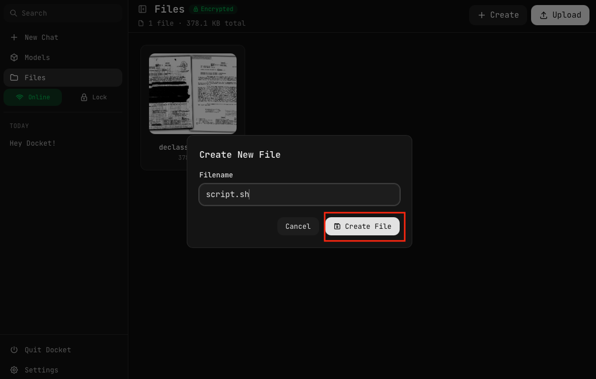 Uploading & Creating Files | Docket Docs