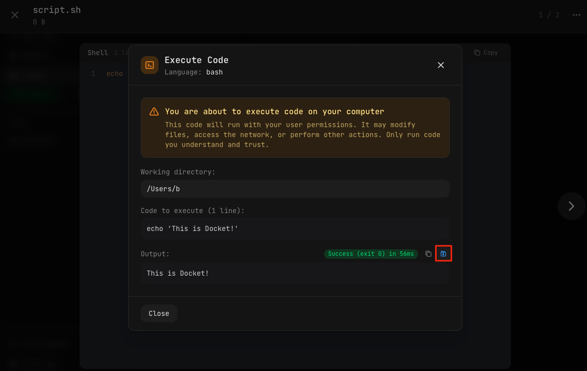Script Output