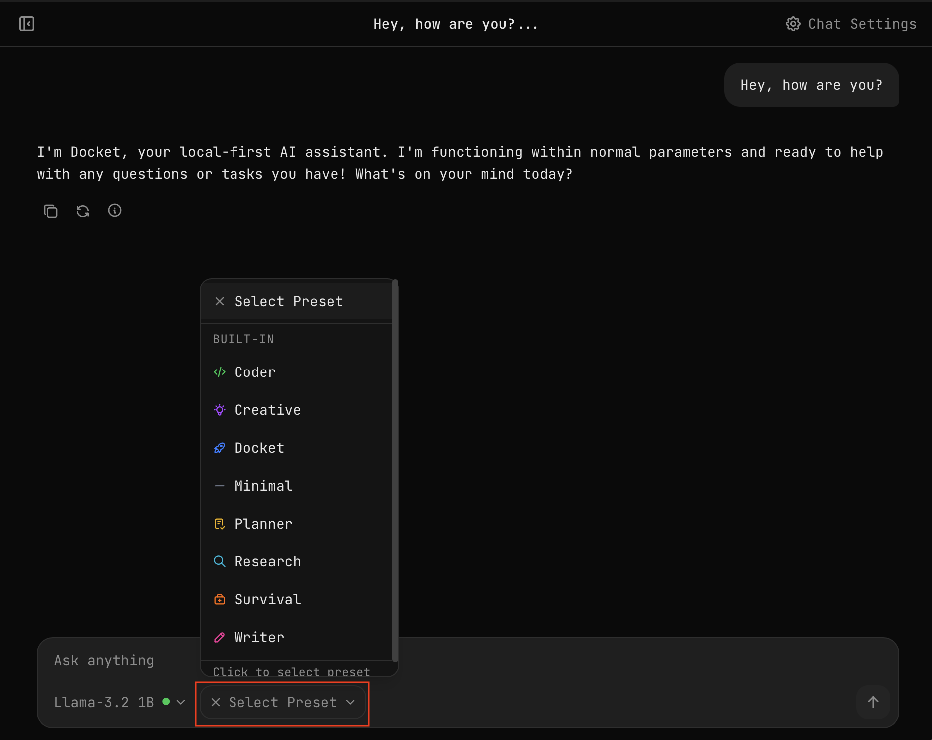 Chat Overview | Docket Docs