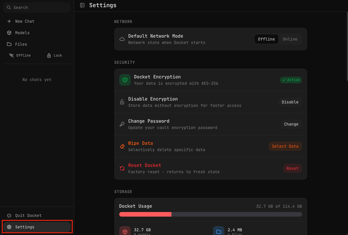 Settings | Docket Docs