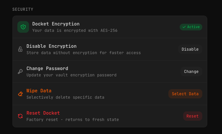 Settings | Docket Docs